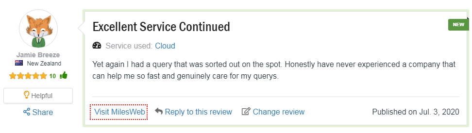 Mlesweb hosting Customer Reviews