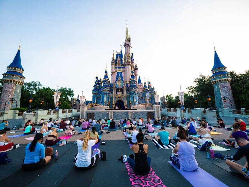 International Yoga Day 2022 Celebration At Disneyland Disney Workers Perform Yoga