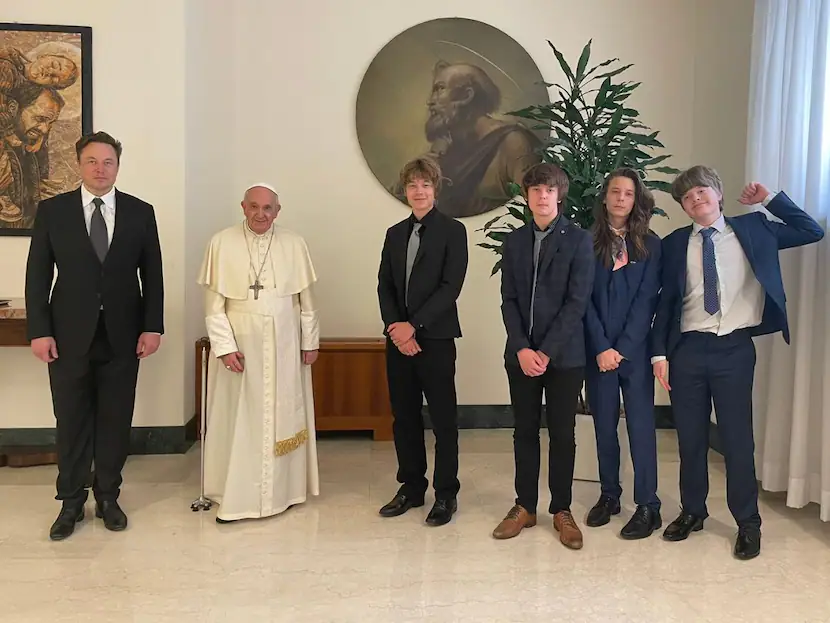 Elon Musk Visits Pope Francis In Vatican Along With 4 Children, Tweets Image